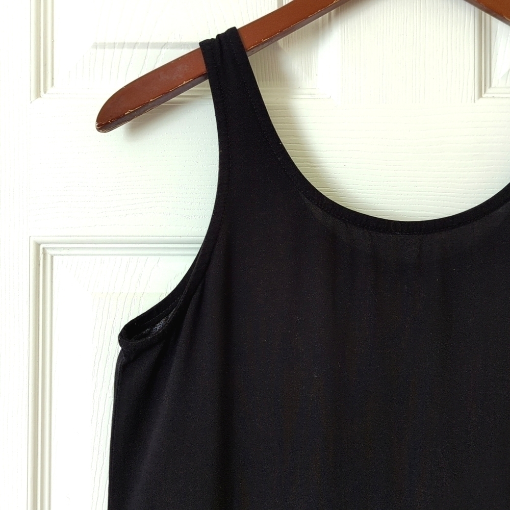 Jantzen 90's Vintage Floral Sleeveless Side Slit Swim Cover Up Midi Dress Black - Picture 4 of 13